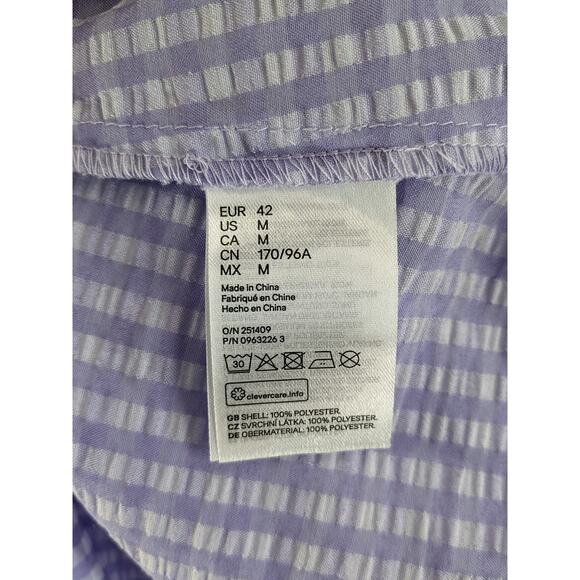 Divided H&M Babydoll Dress M Purple Gingham Check Mini Spaghetti Straps Sundress - Picture 5 of 10